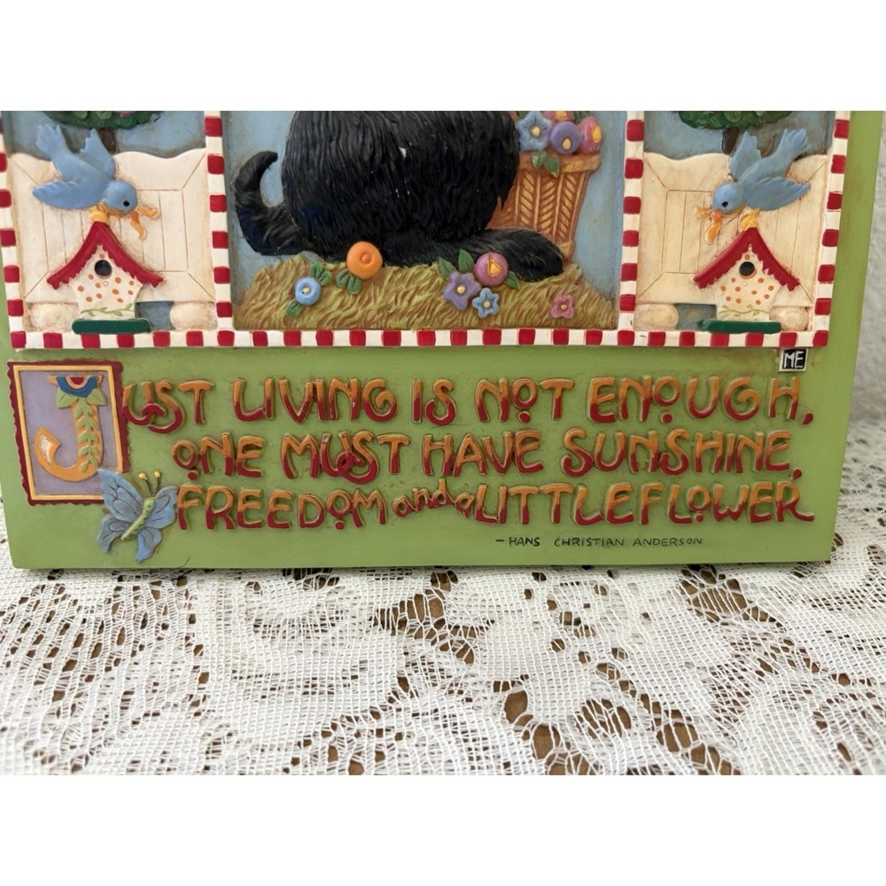 Vtg Mary Engelbreit Scottie Dog Wall Plaque In The Garden Hans Anderson 2002 - Picture 2 of 5